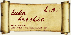 Luka Arsekić vizit kartica